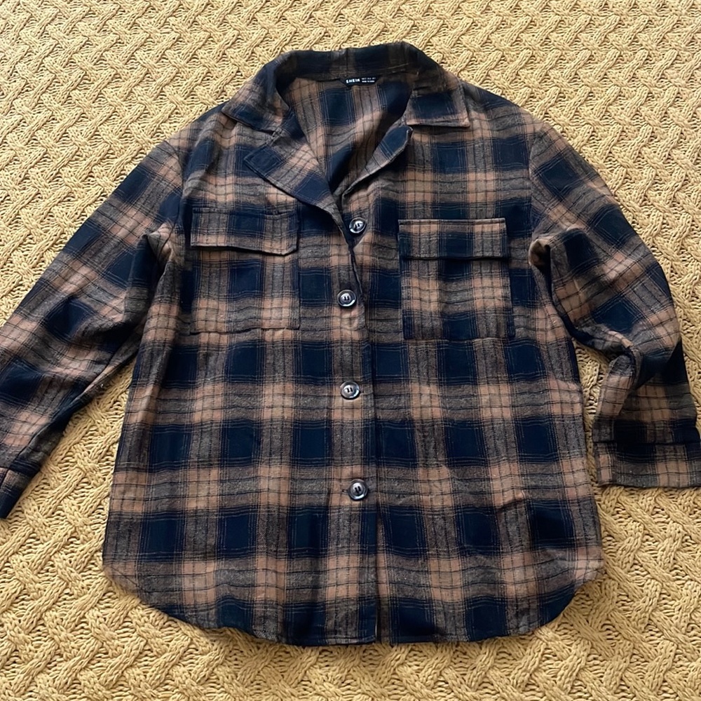 Black and Brown oversized flannel